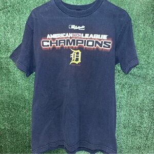 Detroit Tigers Vintage Y2K ALCS 2006 Navy Blue Shirt M AAA tag MLB Baseball